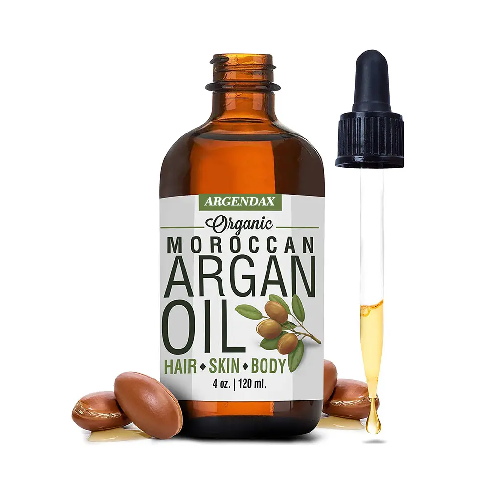 Óleo orgânico de argan do oem para cabelo, pele, rosto, unhas, óleo de argan para barba e cutículas 120ml