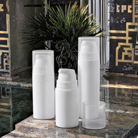 En stock, vente en gros, flacon en plastique sans air blanc de 15 ml, 30 ml, 50 ml, emballage sans air vide pour crème de soin de la peau, conteneur cosmétique