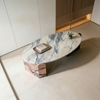 Table basse ronde en marbre blanc de style moderne et luxueux pour salon, villa, hôtel, décoration