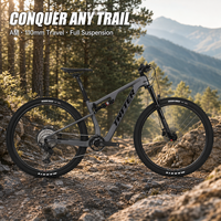 VTT tout suspendu OVERLORD en carbone 29 pouces SMN DEORE M6100 12S Boost avec fourche à air et amortisseur arrière DNM Enduro