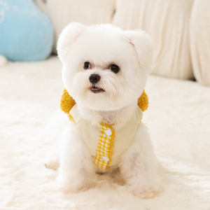 Gilet en polaire pour animaux de compagnie, pour chiens et chats de petite et moyenne taille, Bichons, chiots, vêtements chauds pour l'automne et l'hiver, options de couleurs jaune, bleu, blanc - Product Image 3