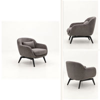 Fauteuil lounge moderne en tissu, fauteuil d'appoint rembourré avec pieds en métal noir pour salon, coin lecture