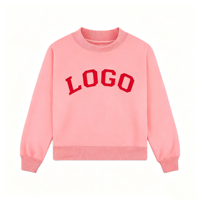 Sweat-shirt surdimensionné personnalisé pour femme, col montant, épaules tombantes, lettres brodées, appliqué, vente en gros
