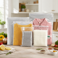 Sacs à fermeture éclair en PE dépolis imprimés par gravure, imperméables et recyclables, transparents mats, pour vêtements, chaussures et chaussettes, vente en gros
