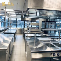 Équipement de cuisine commercial modulaire robuste en acier inoxydable, fabrication de cuisine personnalisable pour restaurant