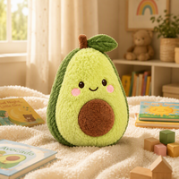 Peluche d'avocat souriant personnalisée en usine, jouet en peluche mignon, OEM ODM, logo, taille et couleur personnalisables