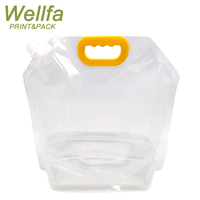 Pochettes souples transparentes avec bec verseur pour eau potable et liquides, pliables, 1L, 3L, 5L, 3.3L