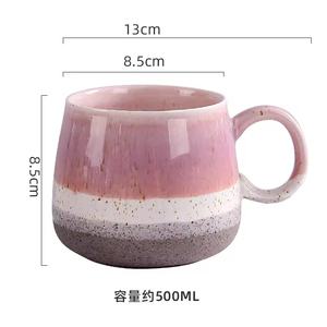 Nordic Kiln Glazed Ceramic Mug High Aesthetic Value 500ml Customized Color Logo Modern Design Dishwasher Microwave Safe - Product Image 5