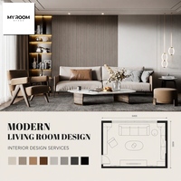 Servicio de Diseño Interior y Exterior Moderno y de Lujo Sostenible, Diseño Arquitectónico Ecológico en 3D para Sala de Estar, Dormitorio, Hotel/Villa