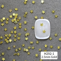 50 pièces de rivets en alliage pour nail art, breloques étoiles à fond plat, style punk, décorations d'ongles en strass argent et or, accessoires DIY en gros
