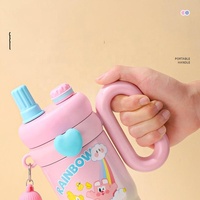 Nouvelles tasses isothermes doubles en acier inoxydable 316 de 850 ml avec poignée, mignonnes, pour garçons et filles, bouteilles d'eau pour étudiants, gobelets thermos pour boissons glacées