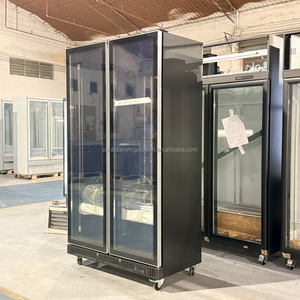 พัดลมระบายความร้อน2ประตูสำหรับขายเบียร์และเครื่องดื่มเย็นพร้อมประตูกระจกสองบาน - Product Image 3