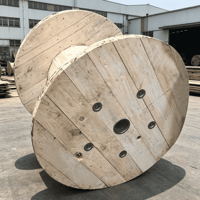 Bobines de câbles en bois massif à base stable, portables pour site industriel, grande capacité, pour le stockage et le déroulement de câbles