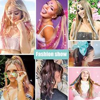 12 extensions cheveux à clipser 24 pouces à paillettes colorées Kit d'accessoires pour cheveux de fée pour femmes filles enfants