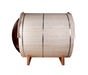 Sauna panoramique en tonneau de côtes avec fenêtre en acrylique en pin ou cèdre pour 2-8 personnes - Product Image 4
