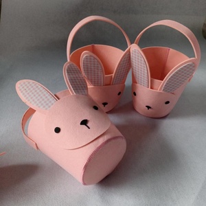 Sac cadeau en feutre écologique durable pour enfants pour Pâques, sac fourre-tout pour fruits et bonbons avec décoration - Product Image 3