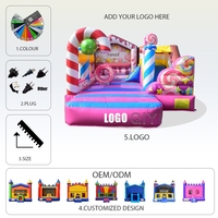 Château gonflable commercial sur le thème des bonbons avec toboggan, château gonflable pour enfants