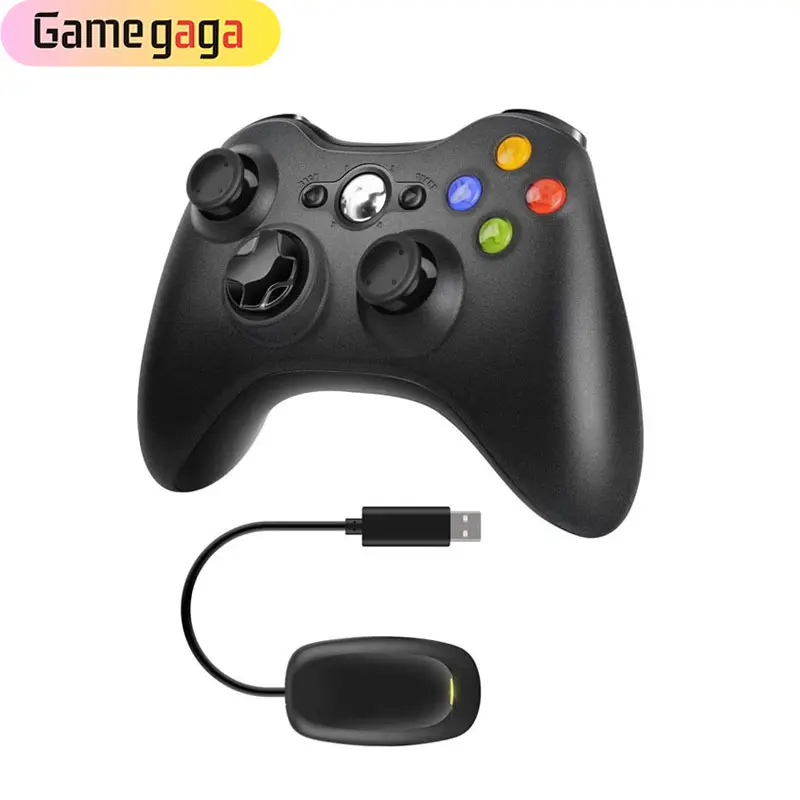 Pengontrol nirkabel 2.4ghz, Gamepad dengan penerima Joypad pengendali jarak jauh Game Joystick untuk XBOX360 / PC / PS3