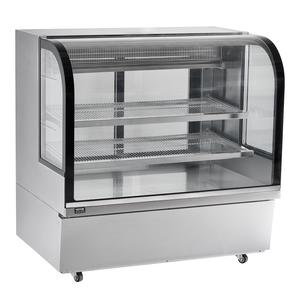 Vitrines réfrigérées pour gâteaux, vitrine incurvée, étagères réglables à air, armoire <span class=keywords><strong>de</strong></span> boulangerie commerciale, éclairage LED, sur pied, 220V, arrière - Product Image 3