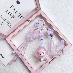 Nouveau porte-clés personnalisé Skullpanda, poupée de dessin animé en PVC, porte-clés DIY en métal, accessoires pour clés de voiture - Product Image 2
