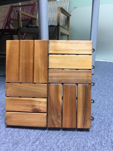 Modernas baldosas de madera de acacia entrelazadas de 12 listones, fáciles de instalar, para terrazas, jardines y suelos exteriores, desde la sala de estar hasta la villa - Product Image 1