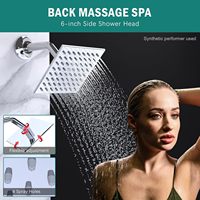 Système de Douche Double Homekicen avec Douche Plafond 10'' et Douchette Inclinable 6'' - Ensemble Robinet Mitigeur Thermostatique 3 Voies à Bouton Poussoir