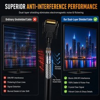 Kabel Video MINI DP ke DP Berlapis Emas 1080P Full HD, Dilindungi PVC untuk Home Theater, PC, Kamera & Monitor