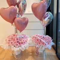 Bouquet de roses éternelles modernes de qualité supérieure dans un coffret cadeau – Fleurs éternelles pour la fête des Mères, Thanksgiving et la Saint-Valentin