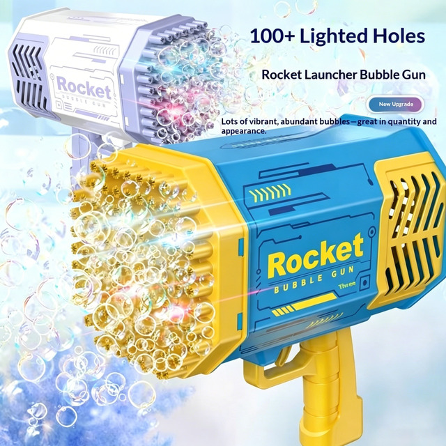 MXL 109 Hole Gatling Bubble Machine and 69 Hole Space Bubble Gun Electric Toy Plastic