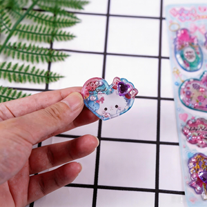 Autocollants en perles de strass parfumés Jack&Sunny, dessins animés pour enfants, 3D, écologiques, en PVC, finition pailletée, cadeaux de récompense - Product Image 5