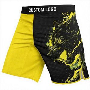 Shorts de boxe et MMA personnalisés en polyester extensible 100 % imprimé, haute performance, service OEM/ODM, respirants, légers, couleurs sur mesure - Product Image 1
