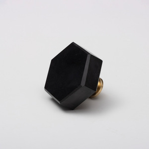 Small Drawer Knobs Nordic Simple <b>Single</b> Hole Round Hexagonal Marble Brass Handle Cabinet <b>Wardrobe</b> Drawer Door Handle - Product Image 2