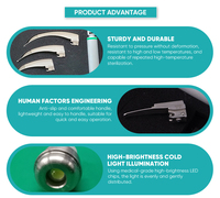 Laryngoscope vidéo d'anesthésie réutilisable haute définition, kit de lames en titane anti-corrosion en option