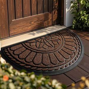 Semicircular <b>Door</b> Mat 30x18 Inches Non Slip Rubber Indoor Entrance Mat Modern Style Durable Front <b>Door</b> Mat Handmade - Product Image 1