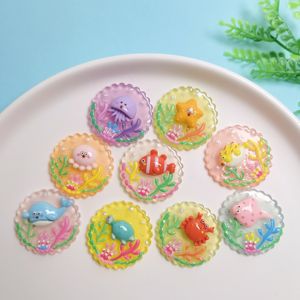 100 Piezas de Dijes de Resina Personalizables que Brillan en la Oscuridad, con Diseño de Mundo Submarino, Cabujones de Resina de <span class=keywords><strong>Criaturas</strong></span> Marinas <span class=keywords><strong>Luminosas</strong></span> para Manualidades - Product Image 3