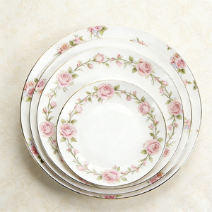 8インチ、10インチ、12インチのカスタムスプリングフラワーデザインセラミックディナープレートセット、家庭、レストラン、パーティー用の磁器製フラットプレート - Product Image 2