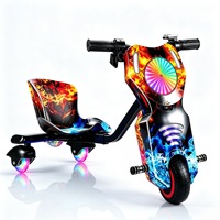 Kart électrique 3 roues pour enfants 36V avec musique, lumières LED colorées, rotation à 360°, puissance 350W, capacité de charge 75KG, pour enfants
