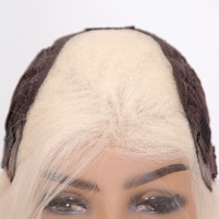 Ashay-perruque Blonde à nœuds simples, cheveux humains européens, 5 pouces HD, perruques en dentelle, 18 pouces, perruque queue de cheval