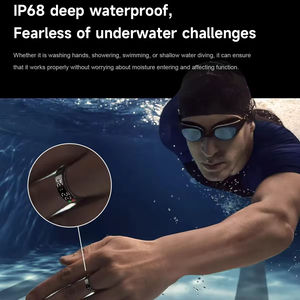 SR08 Metal Smart Ring With <b>Digital</b> Display, IP68 Waterproof, Swim Sleep Fitness Health Tracker, Without Charging Case IP68 Water - Product Image 5