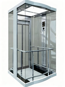 Lift penumpang traksi tanpa gigi ramah lingkungan hemat ruang keselamatan Tinggi lift rumah tanpa celah - Product Image 1