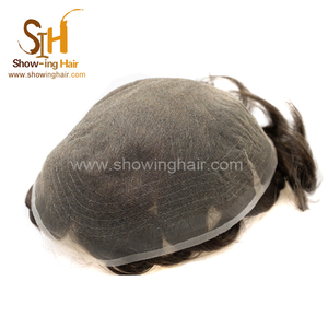 Venta al por mayor del pelo humano Natural y encaje francés Invisible cabello indio hombres peluquín de cabello <span class=keywords><strong>peluca</strong></span> - Product Image 4