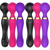 AV Zauberstab-Vibrator mit 10 Frequenzen, Doppelkopf, Starke Vibration, Weiblicher Masturbator, G-Punkt und Klitoris-Stimulator, 100% Wasserdicht, USB