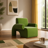 Fauteuil simple en velours, fauteuil design, créatif, pour salon/chambre/balcon, mobilier tendance pour la maison