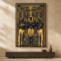 Impressions d'art égyptien antique noir et or, peinture murale sur toile, images décoratives de dieu pharaon en 3D