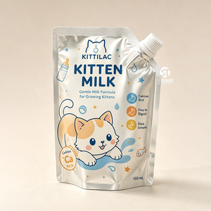 Bolsas con Boquilla Aluminizadas Impresas Personalizadas de Fábrica para Alimentos Líquidos para Mascotas, Caldo de Hueso, Leche de Cabra, Bebidas Nutritivas para Perros y Gatos - Product Image 4