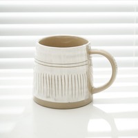 Mug en céramique de style nordique minimaliste peint à la main de 420 ml/14 oz, tasse à café et à lait japonaise personnalisée