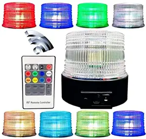 Lampe stroboscopique LED rotative à degrés, lumière d'avertissement, jaune, bleu, rouge, vert