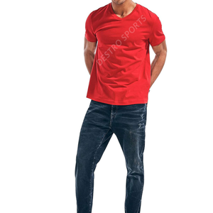 Venta caliente transpirable más tamaño de manga corta Camisetas de los hombres en Ventas al por mayor Precio barato de verano con cuello en V camisetas - Product Image 2