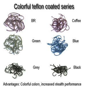 Venta al por mayor de varios colores Triang Hook TF recubierto químicamente afilado japonés Barb/sin púas <span class=keywords><strong>Korda</strong></span> carpa anzuelo de pesca (B07) - Product Image 2