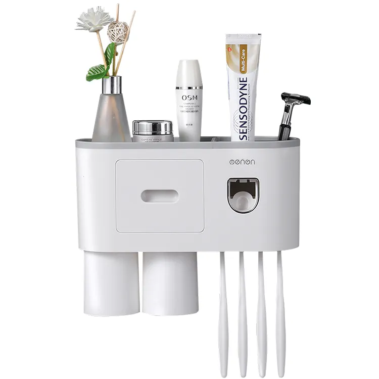 Top quality sell storage rack bathroom toothbrush holder free punch wall toothbrush holder toothpaste holder